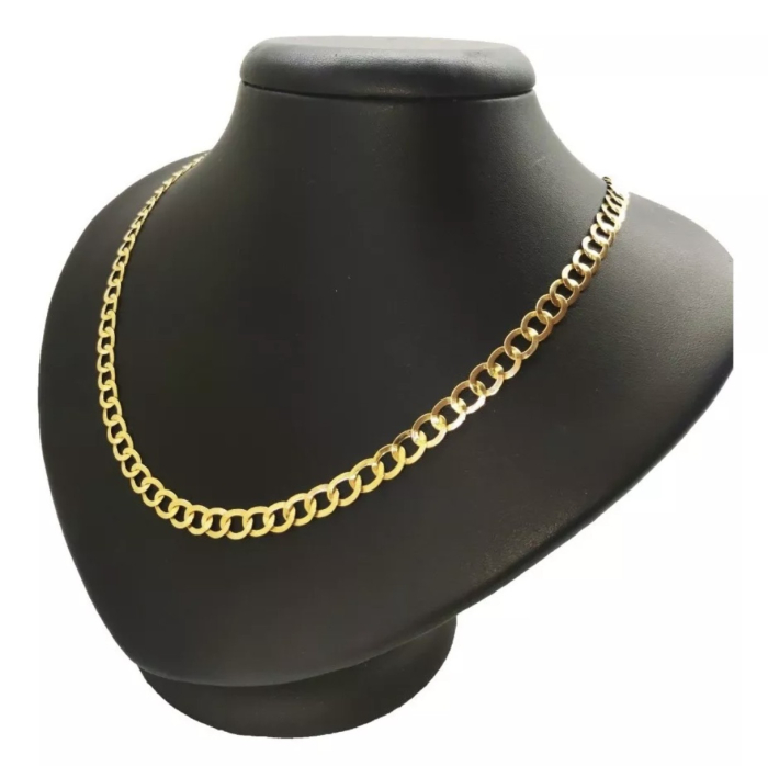 Cordão Em Ouro 18k Laminado Elos Redondos Feminino 