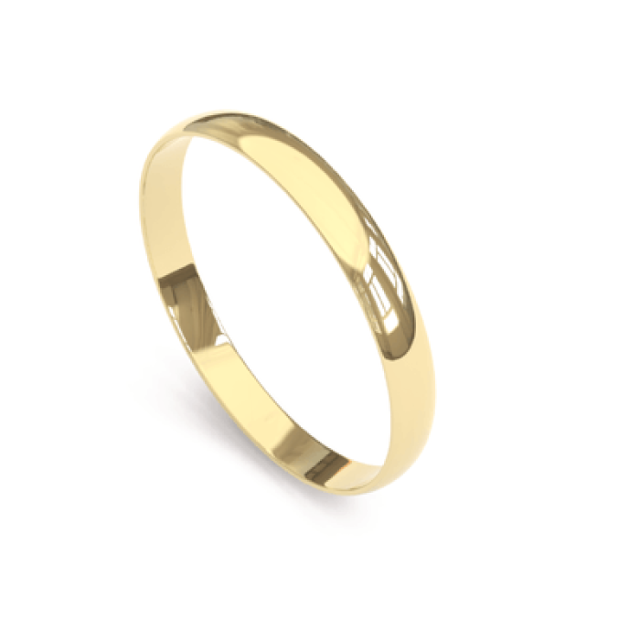 Aliança de Ouro 18K Casamento Liso 3.0mm
