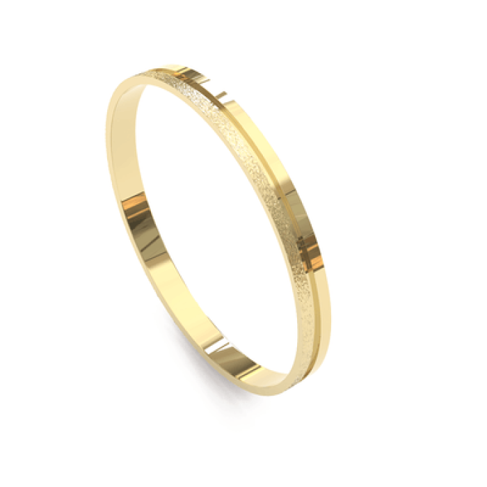 Aliança em Ouro Amarelo 18K com Friso 3mm