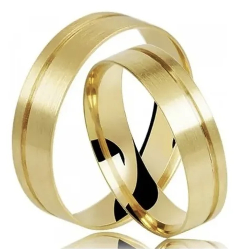 Aliança em Ouro 18K Quadrada 7mm